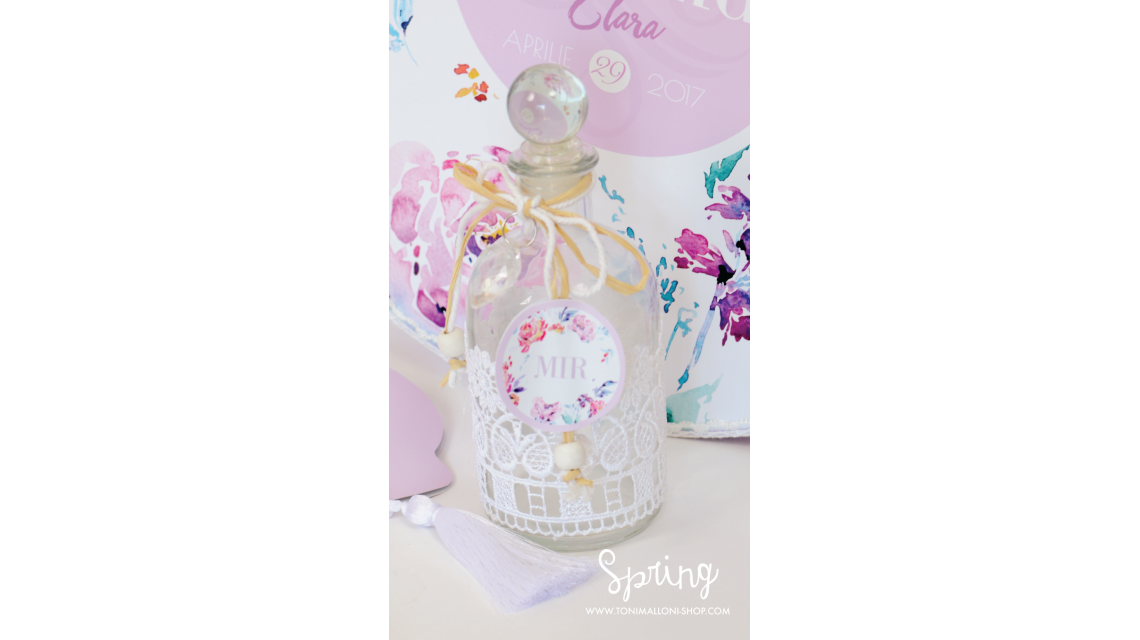 Trusou de botez pentru fete cu flori mov de primavara, Hello, Spring! 12